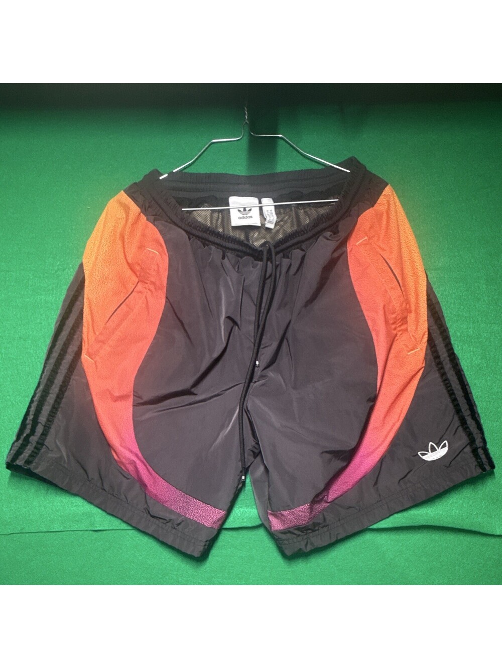 Adidas Originals Supersport Woven Track Shorts Mens Size L Black Orange GN2467